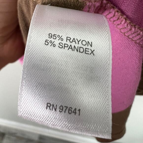 J. Jill Striped A-Line Halter Tank Top Size 2X Pink and Brown - Picture 6 of 6